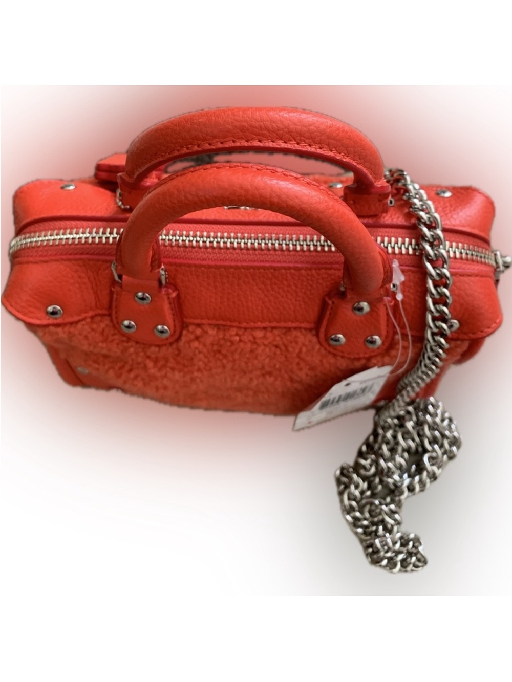 Coach Rhyder Satchel 18 in Shearling and Leather NWT - Picture 3 of 8